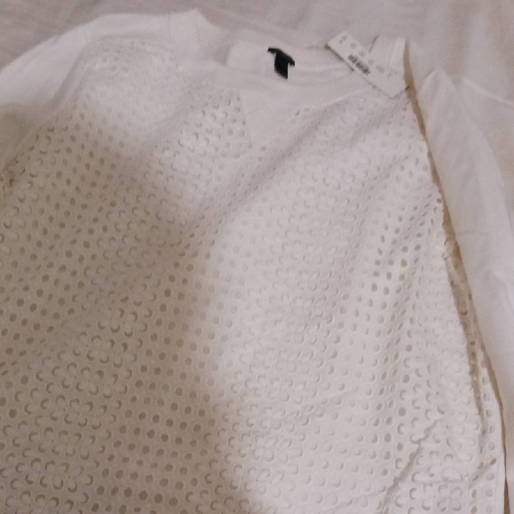 J. Crew Ivory Eyelet Blouse
